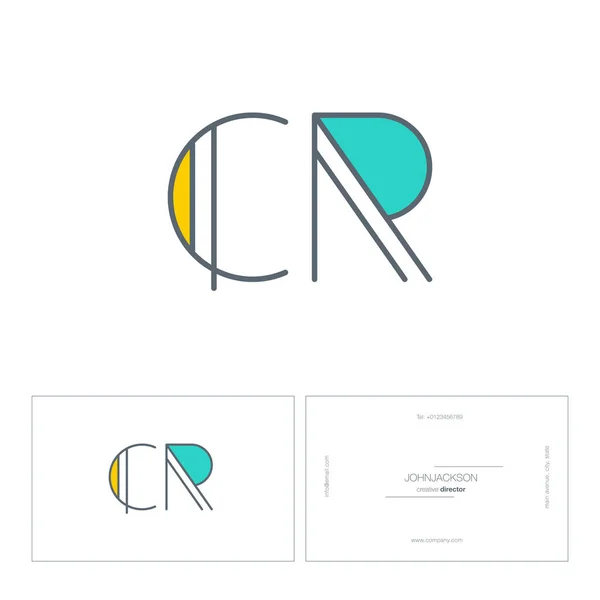 Linia listów logo Cr — Wektor stockowy