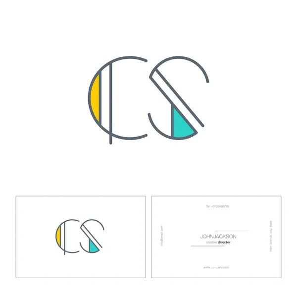 Line letters logo CS — Stock Vector