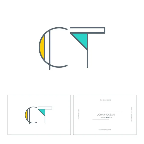 Lignes lettres logo CT — Image vectorielle
