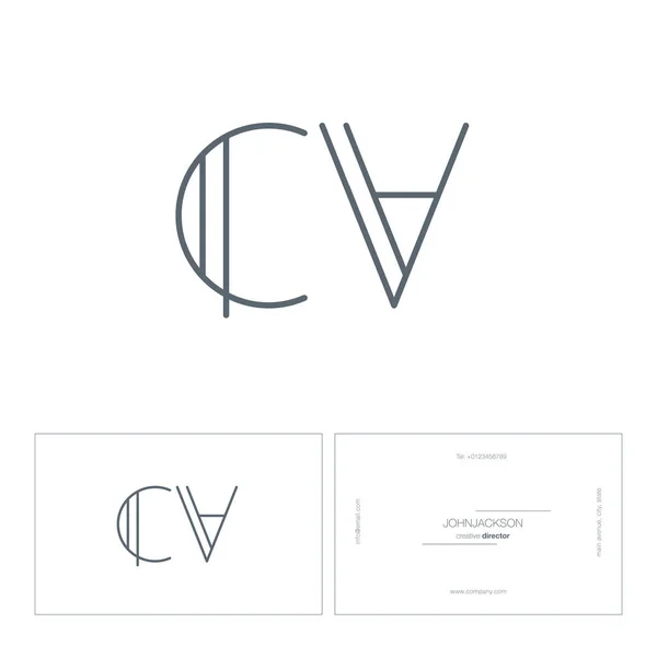 Lignes lettres logo CV — Image vectorielle