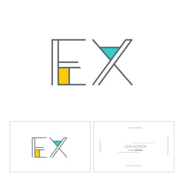 çizgi harf logo Ex