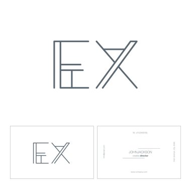 çizgi harf logo Ex