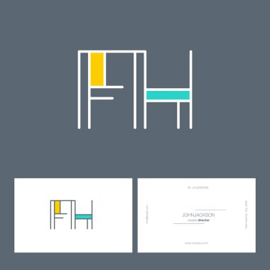 çizgi harf logo Fh
