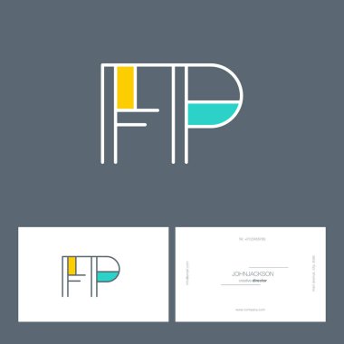 çizgi harf logo Fp