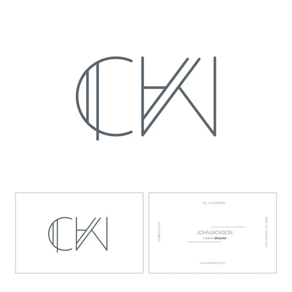 Lettres de ligne logo CW — Image vectorielle