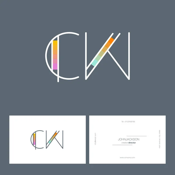 Γραμμή γράμματα λογότυπο Cw — Διανυσματικό Αρχείο