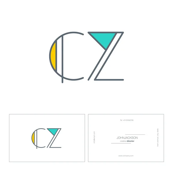 Γραμμή γράμματα λογότυπο Cz — Διανυσματικό Αρχείο