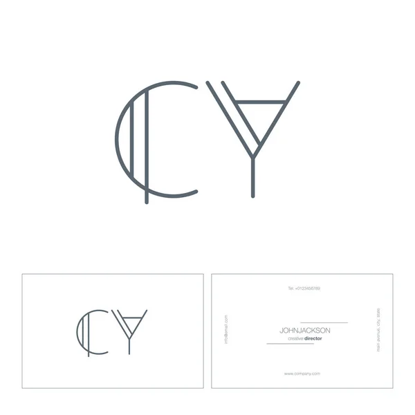 Lignes lettres logo CY — Image vectorielle