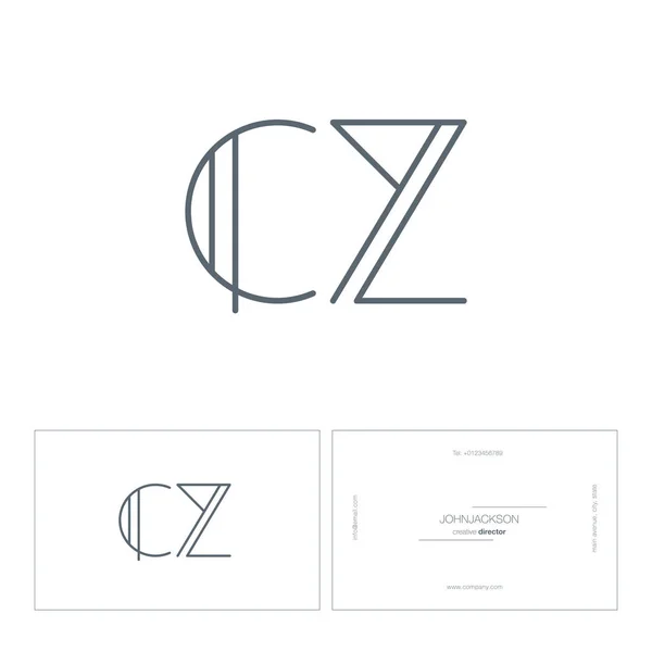 Lettres de ligne logo CZ — Image vectorielle