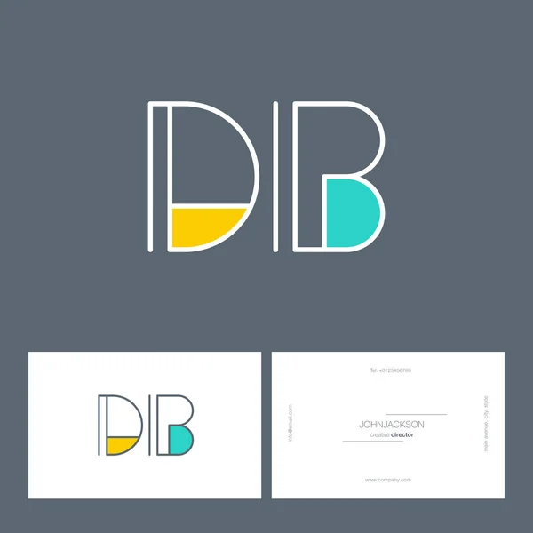 Satır ortak harf logo Db — Stok Vektör