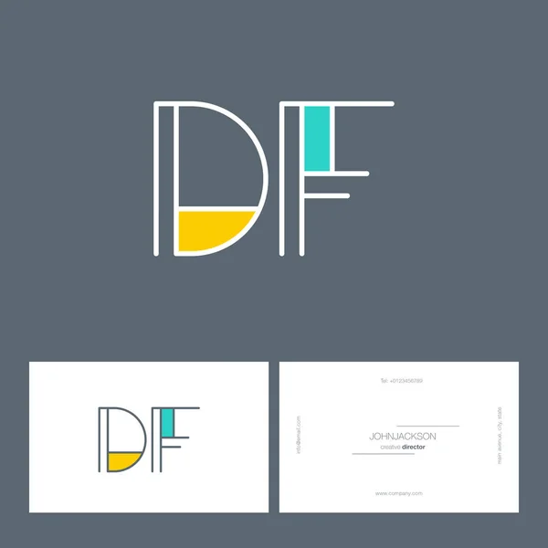 线联合字母标志 Df — 图库矢量图片