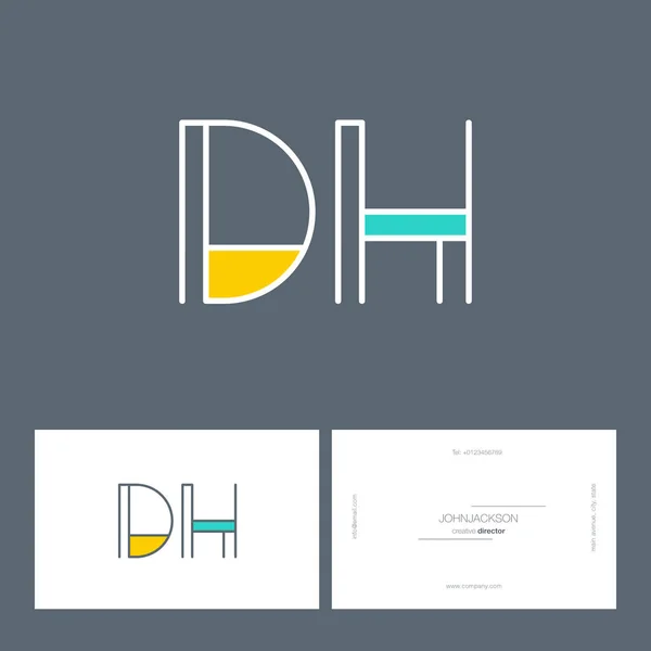 Ligne lettres communes logo DH — Image vectorielle