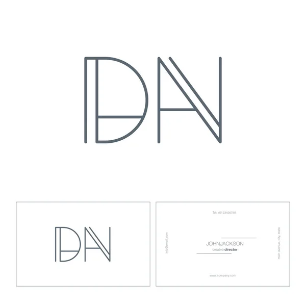 Línea conjunta letras logo DN — Vector de stock