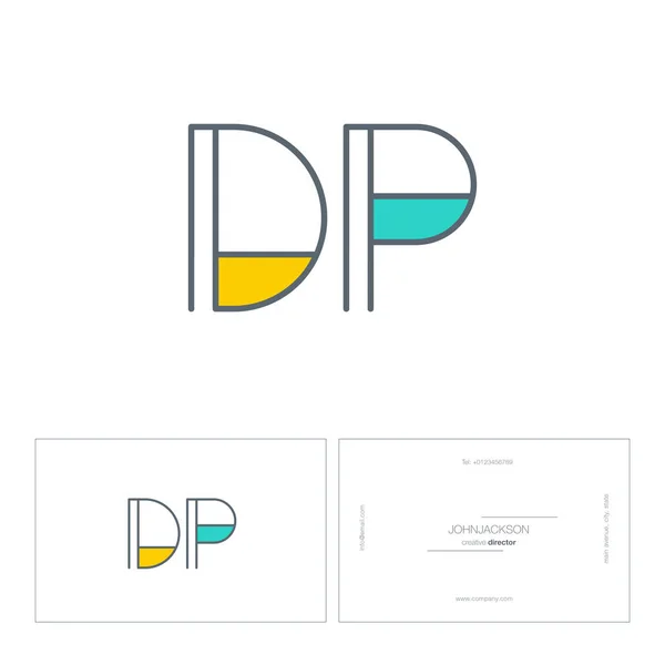 线联合字母徽标 Dp — 图库矢量图片