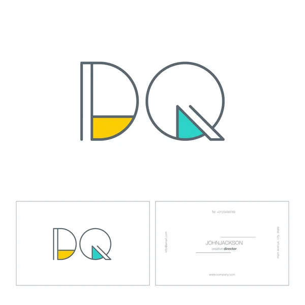 Γραμμή κοινές επιστολές λογότυπο Dq — Διανυσματικό Αρχείο
