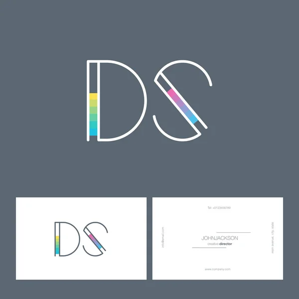 Línea conjunta letras logo DS — Vector de stock