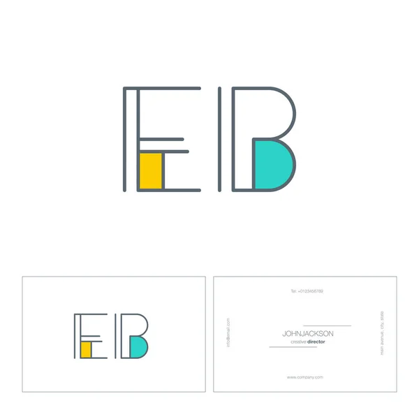 Лінія спільних літер логотип EB — стоковий вектор
