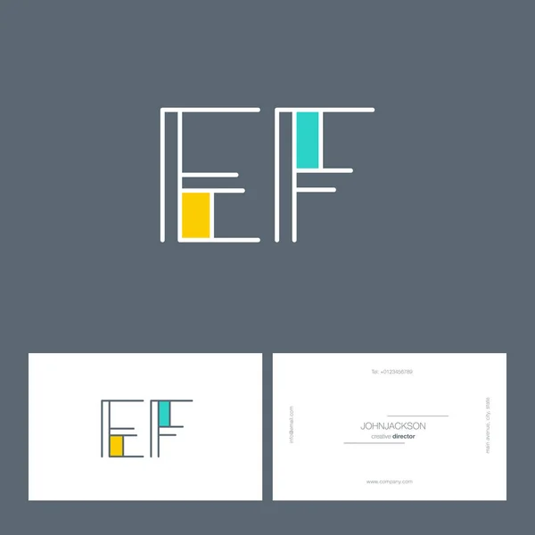 线联合字母徽标 Ef — 图库矢量图片