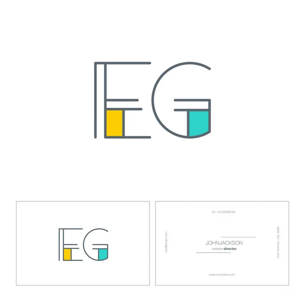 Línea conjunta letras logo EG — Vector de stock