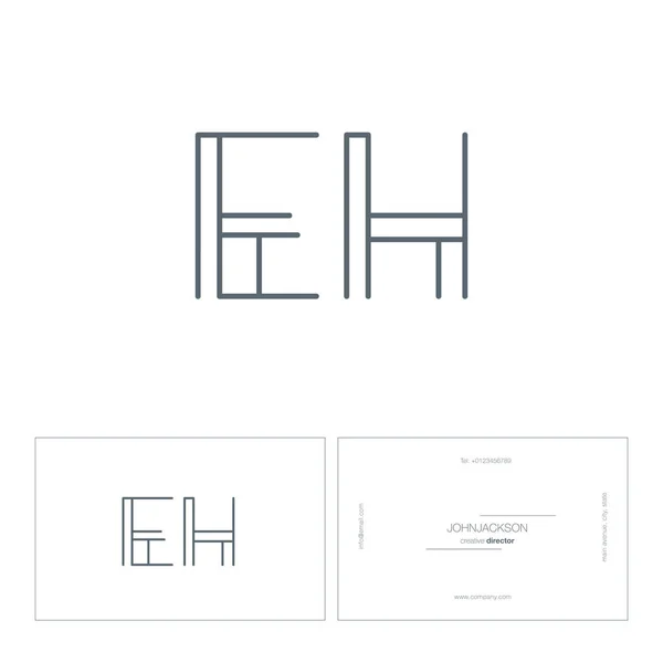 Ligne lettres communes logo EH — Image vectorielle
