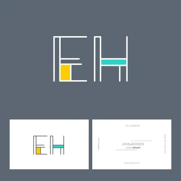 线联合字母徽标 Eh — 图库矢量图片