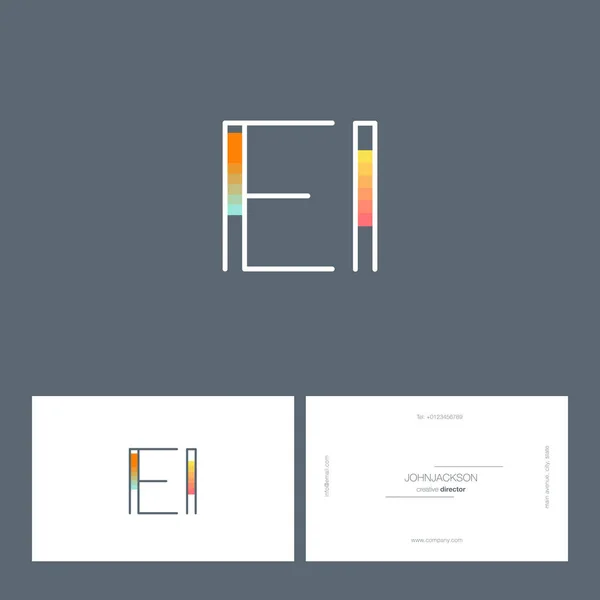 Ligne lettres communes logo EI — Image vectorielle