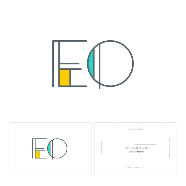 Line letters logo EO — Stock Vector
