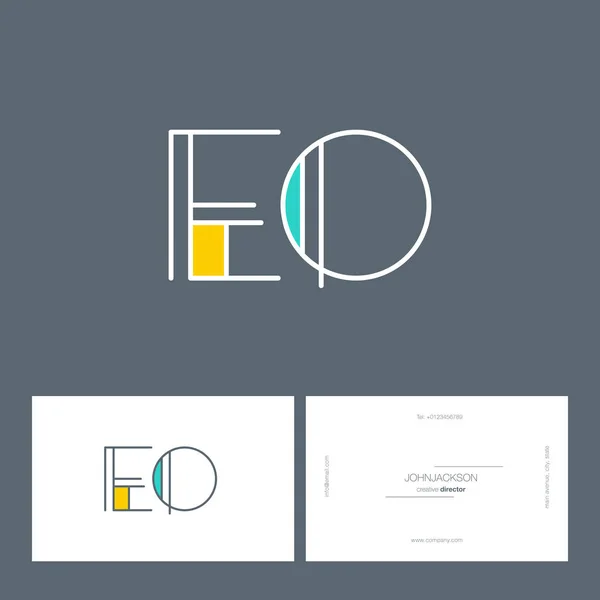 Line letters logo EO — Stock Vector