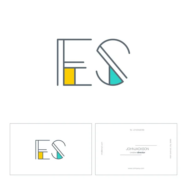 Linea lettere logo ES — Vettoriale Stock