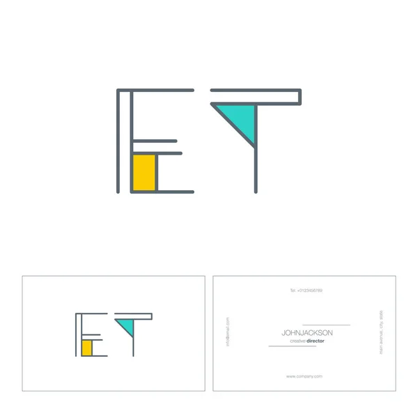 Linea lettere logo ET — Vettoriale Stock