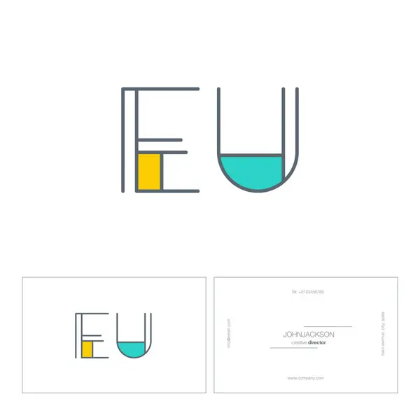 Lignes lettres logo UE — Image vectorielle