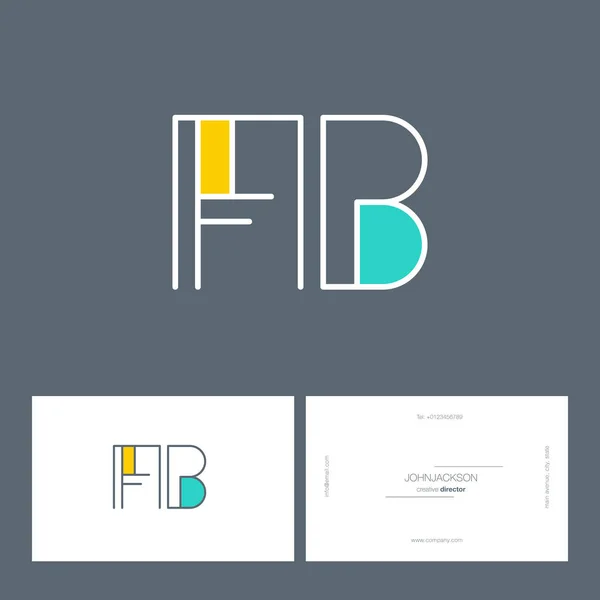 Linie Buchstaben logo fb — Stockvektor