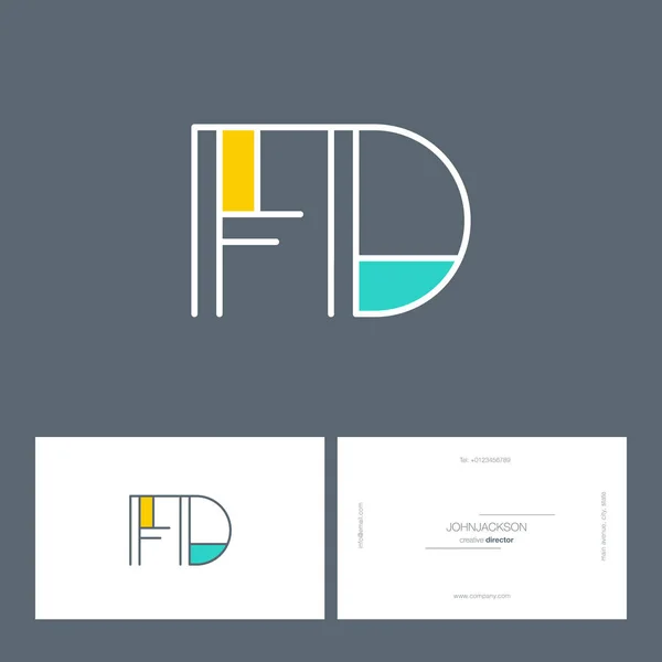 Linie Buchstaben logo fd — Stockvektor