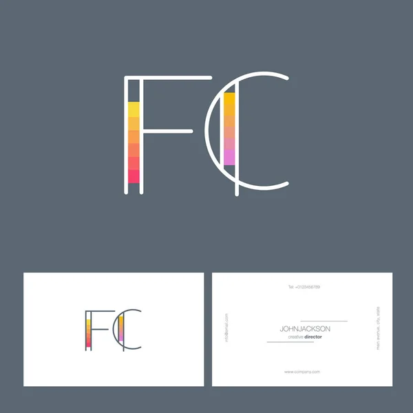 Lignes lettres logo FC — Image vectorielle