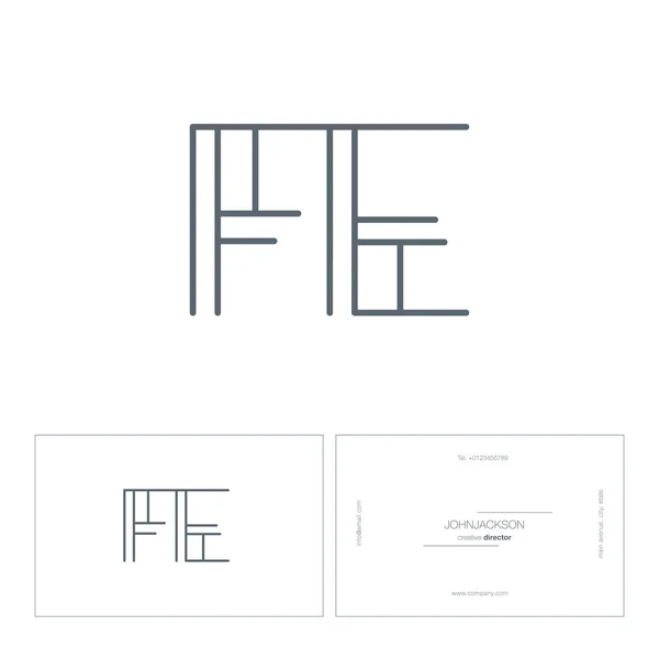 Línea letras logo FE — Vector de stock