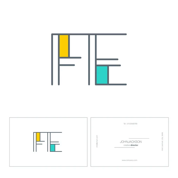 Line letters logo FE — Stock Vector