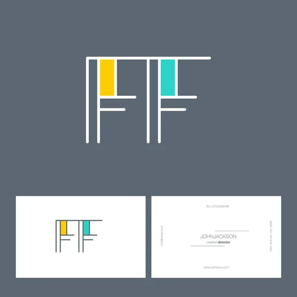 Linie Buchstaben Logo ff — Stockvektor