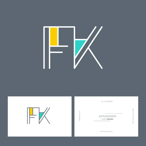 线字母徽标 Fk — 图库矢量图片