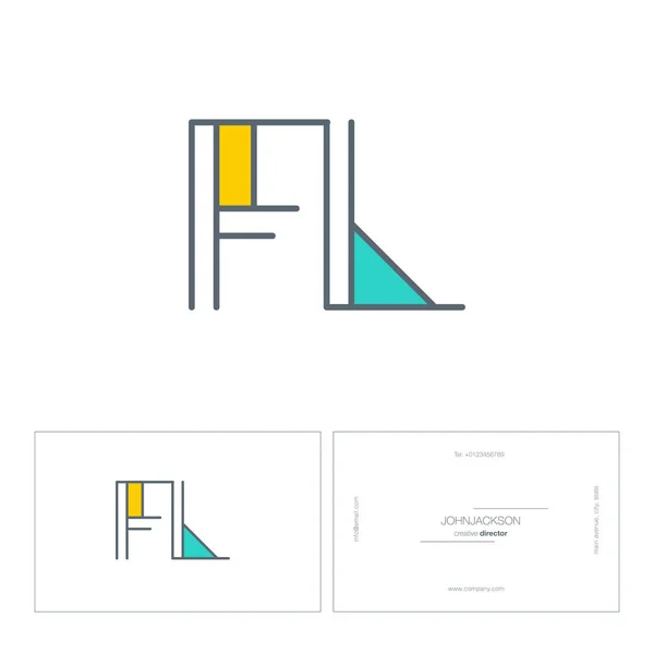 Ligne lettres logo FL — Image vectorielle