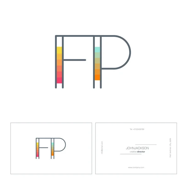 Linea lettere logo FP — Vettoriale Stock