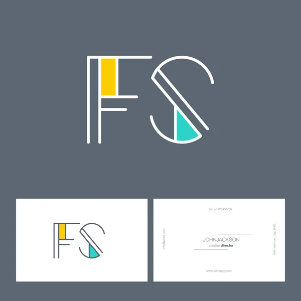 Linie Buchstaben Logo fs — Stockvektor