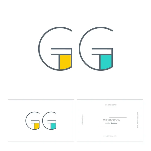 Línea conjunta letras logo GG — Vector de stock