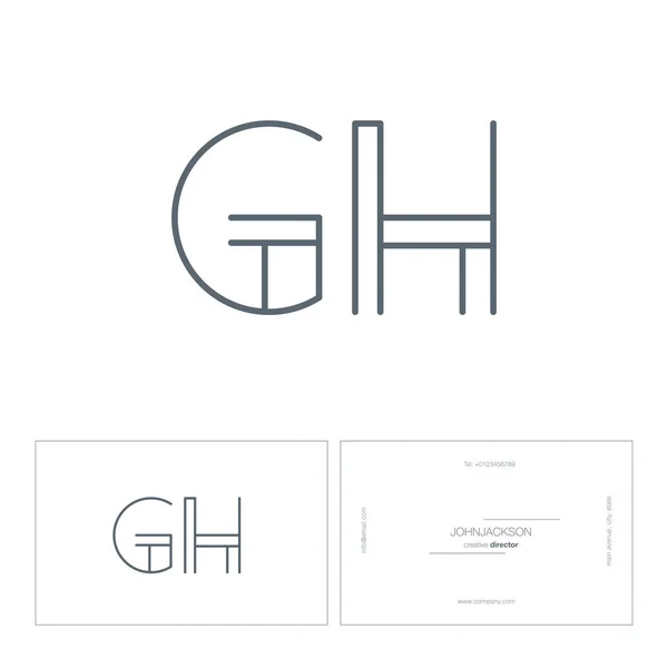 Ligne lettres communes logo GH — Image vectorielle