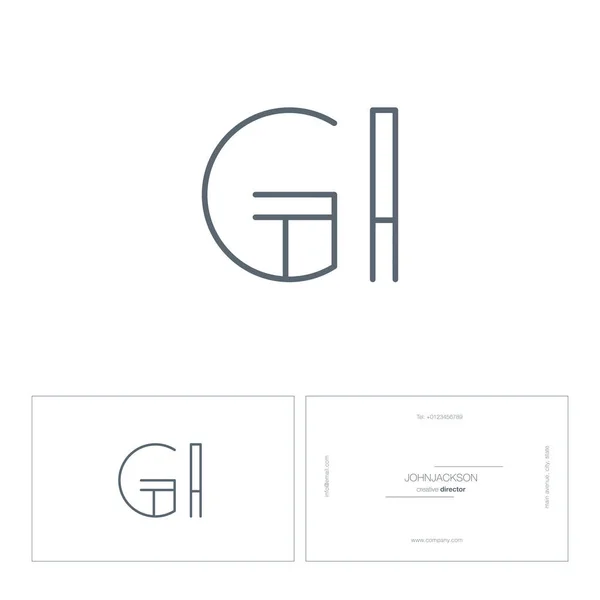 Ligne lettres communes logo GI — Image vectorielle
