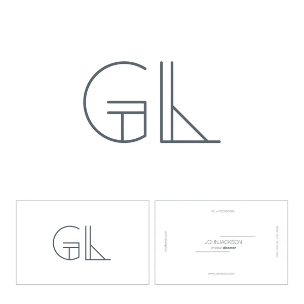 Ligne lettres communes logo GL — Image vectorielle