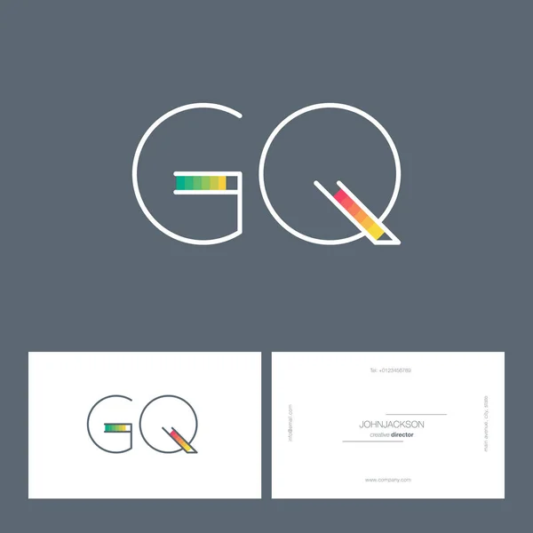 Γραμμή κοινές επιστολές λογότυπο Gq — Διανυσματικό Αρχείο