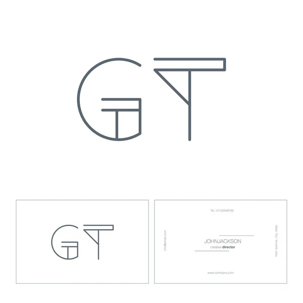 Ligne lettres communes logo GT — Image vectorielle