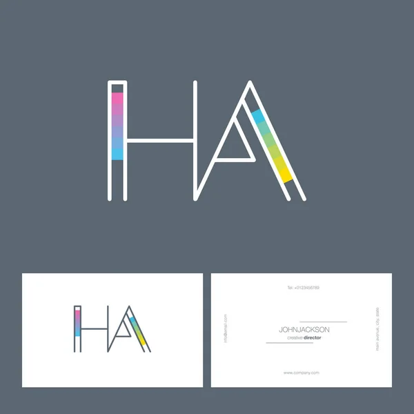 Ligne lettres communes logo HA — Image vectorielle