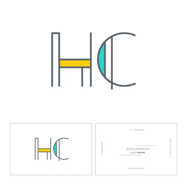 线联合字母徽标 Hc — 图库矢量图片