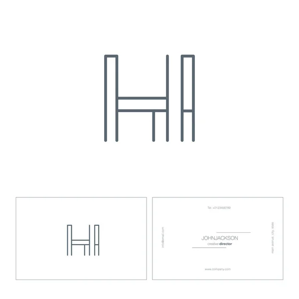 Línea conjunta letras logo HI — Vector de stock